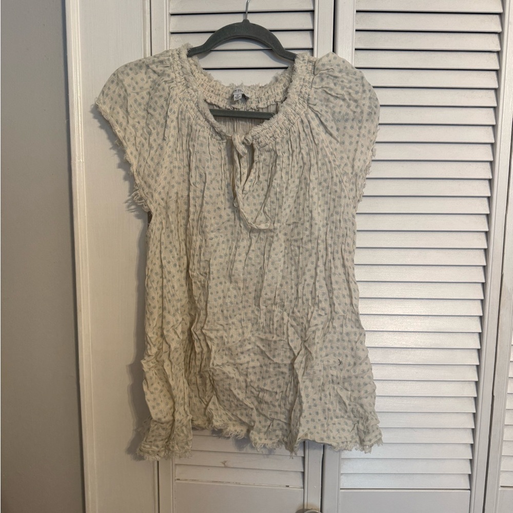 True Craft Cream Patterned Blouse